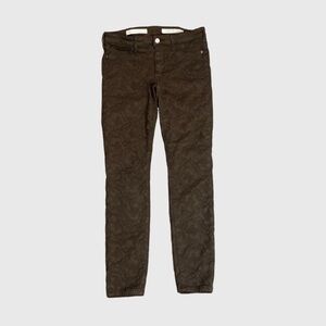 PILCRO AND THE LETTERPRESS SERIF TEXTURED SKINNY PANTS IN BROWN Women’s SZ 27